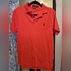 Polo by Ralph Lauren Coral Polo with Navy Pony Embroidery